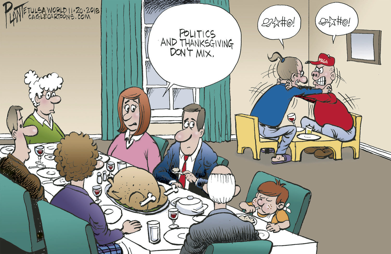 Bruce Plante Cartoon: Thanksgiving and politics